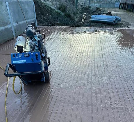Deep concrete grooving with machine in Cumbria